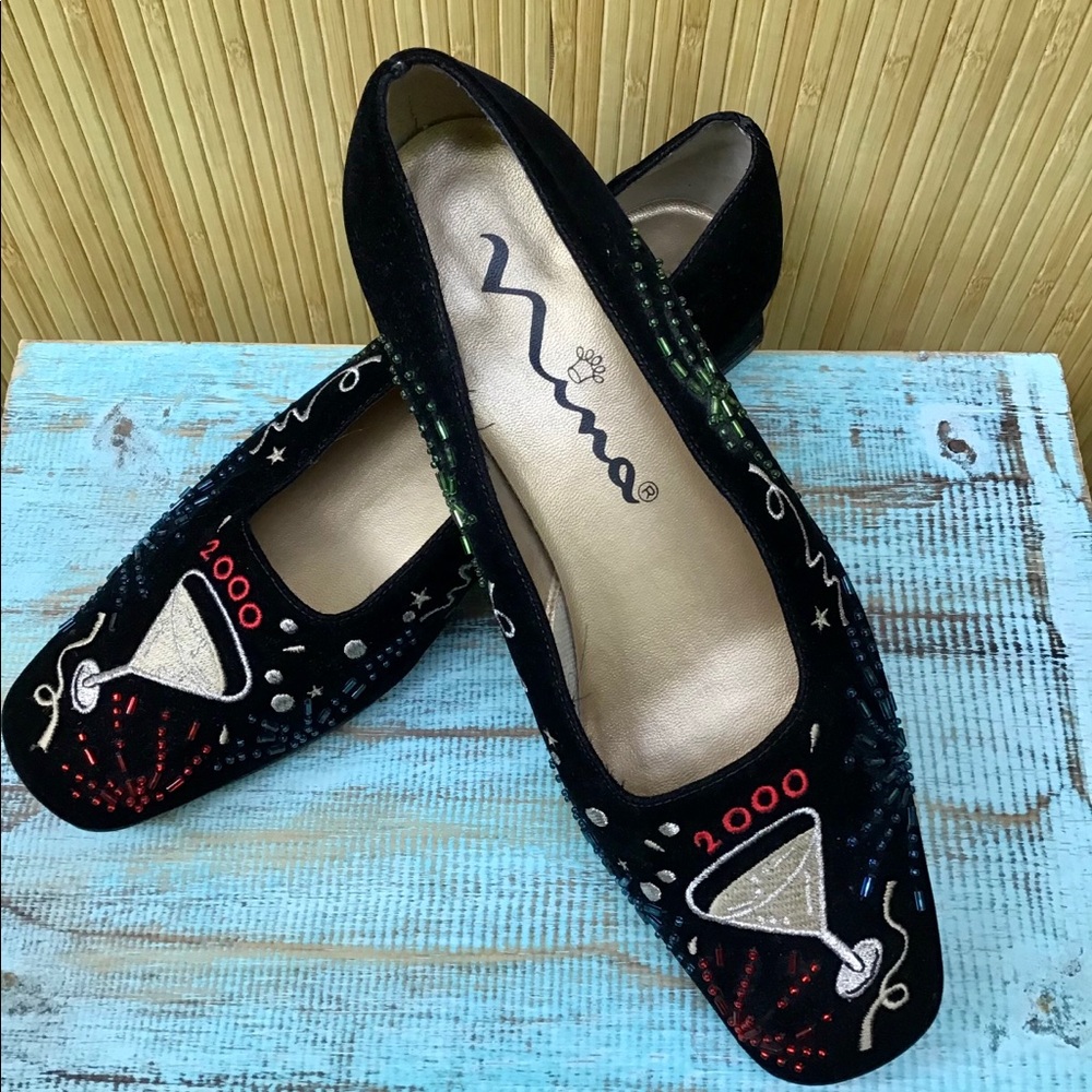 VINTAGE Nina Year 2000 Velvet Shoes